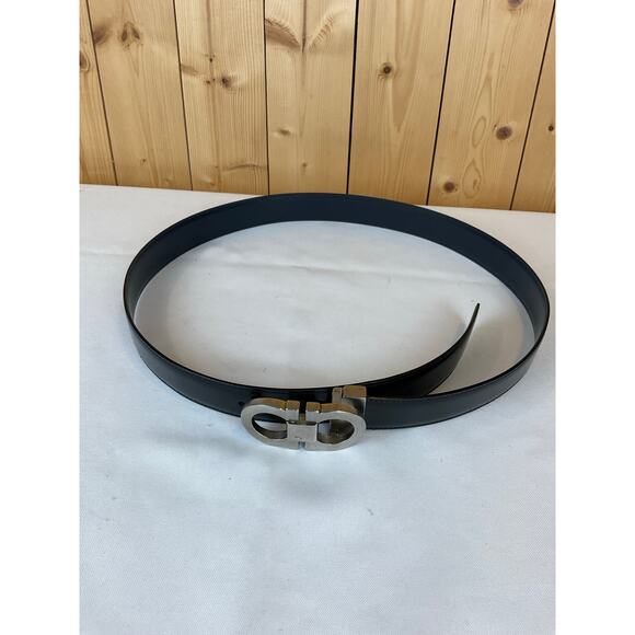 Women's Ferragamo Leather Belt, Black- about 42 inches long - Picture 2 of 7